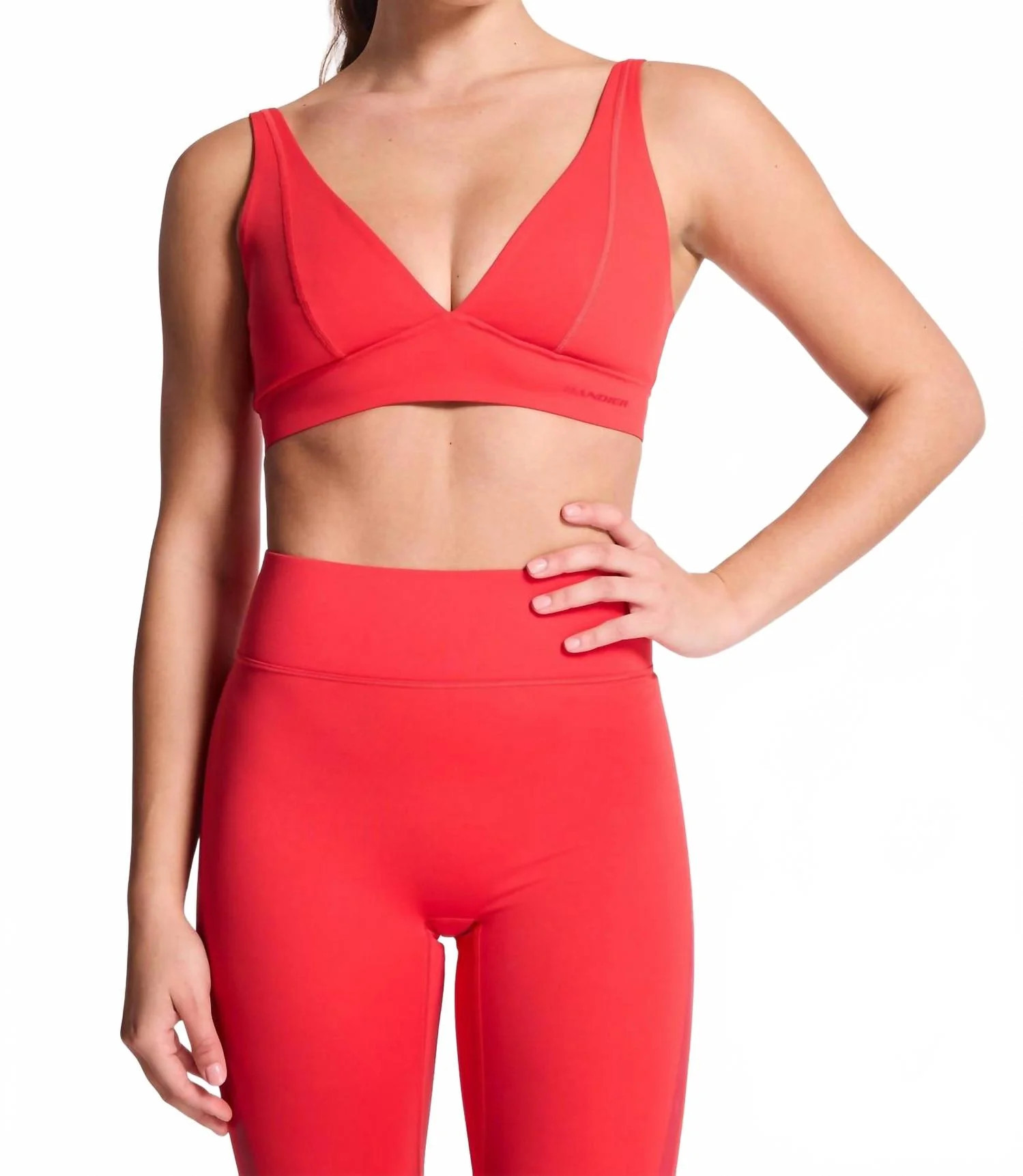 V Neck Plunge Sports Bra In Lollipop | Shop Simon