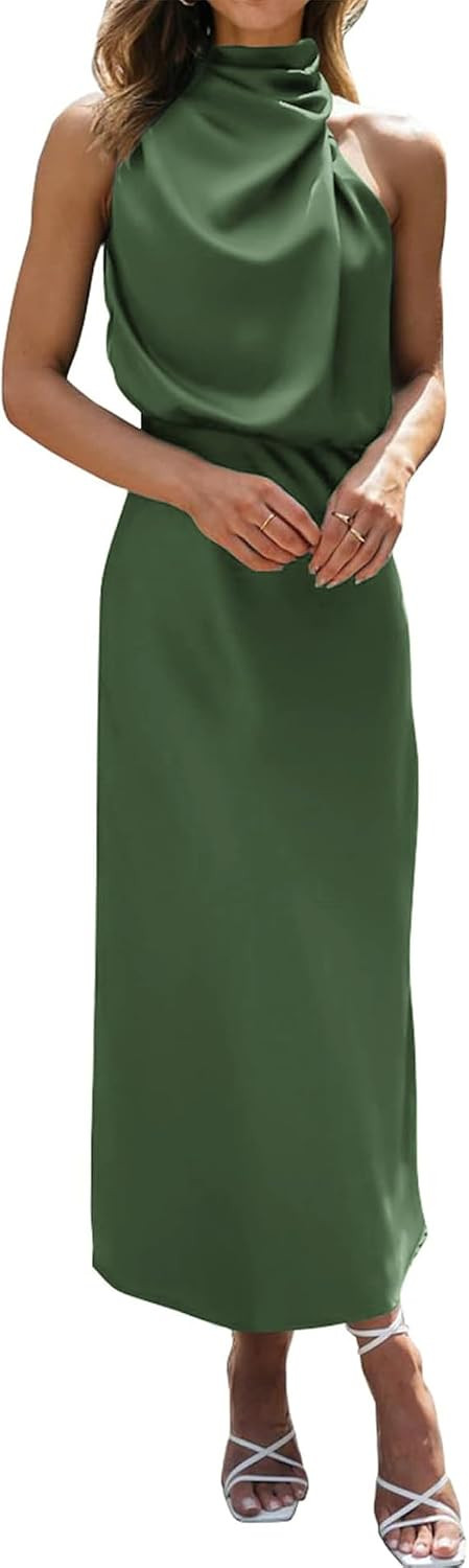 BTFBM Mock Neck Cocktail Dresses for Women Summer | Amazon (US)