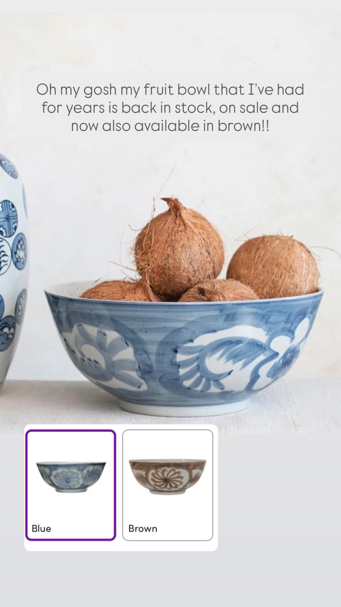 Oh my gosh my fruit bowl that I’ve had for years is back in stock, on sale and now also available in brown!!  

#LTKSaleAlert #LTKHome #LTKmorningroutine