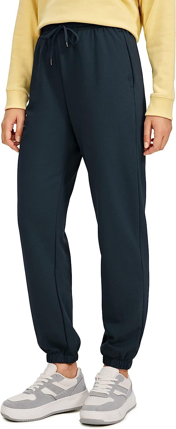 CRZ YOGA Cinch Bottom Sweatpants Women High Waisted, Thick Cotton Sweat Pants with Pockets Casual... | Amazon (US)