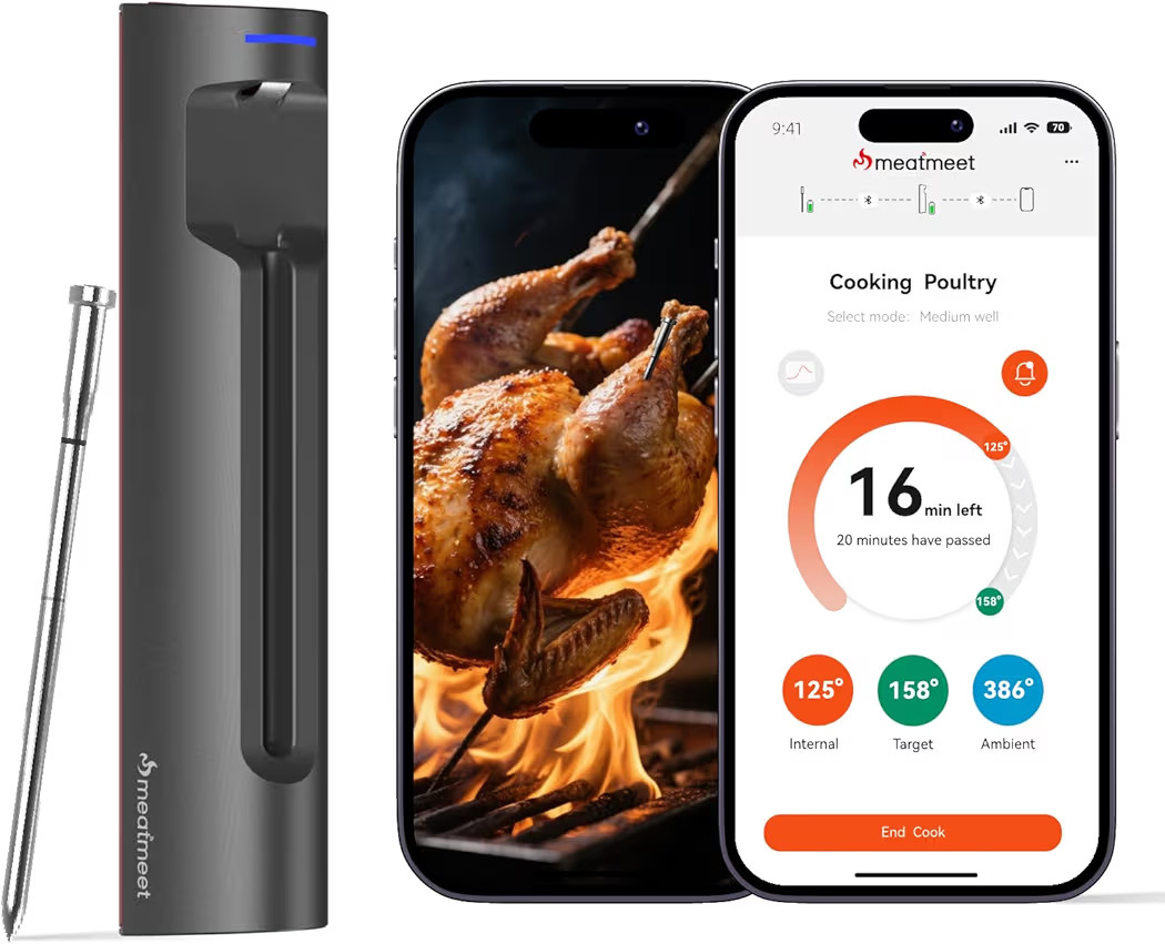 S Pro Bluetooth Wireless Meat Thermometer, 1080°F Heat, 6 Sensors, Enhanced Signal Base, EasySma... | Amazon (US)