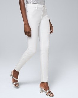 Petite Sculpt High-Rise Skinny Ankle No-Show White Jeans | White House Black Market