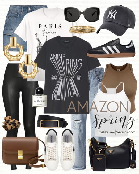Shop these Amazon spring outfit finds! Anine Bing graphic tee, Levi’s jeans, faux leather leggings, denim cargo mini skirt, Steve Madden sneakers, Celine box bag look for less, cropped tank set, Adidas samba, Prada bag and more! 

#LTKSeasonal #LTKmidsize #LTKstyletip