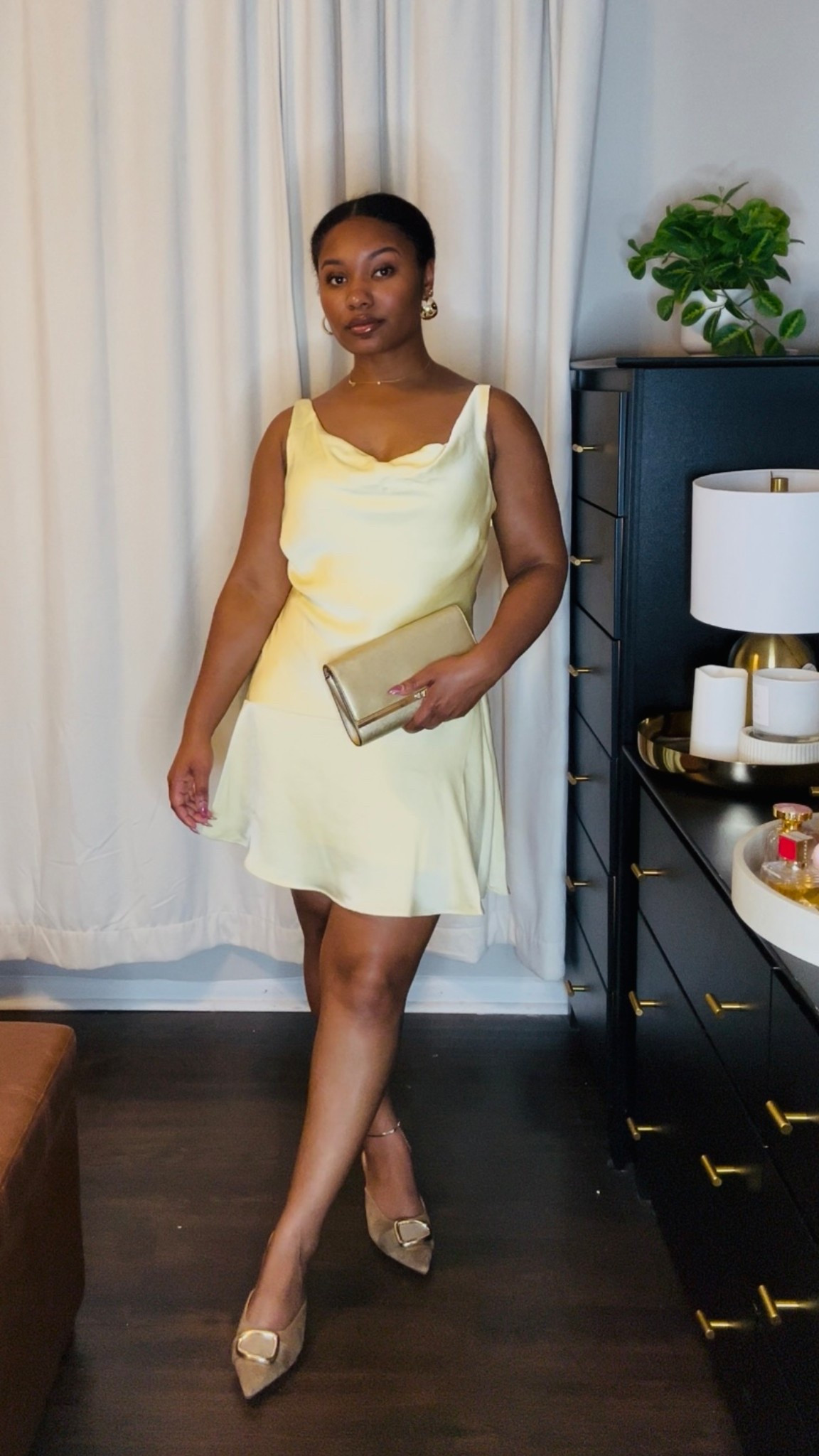 Butter yellow, art museum outfit idea, museum date night outfit, butter yellow slip dress style, petite slip dress outfit, wedding guest slip dress, nude pointed toe mules, gold clutch bag outfit, soft life fashion, LTK yellow dress finds, wedding guest dress, brunch outfit, midsize

#LTKFindsUnder50 #LTKPetite #LTKMidsize