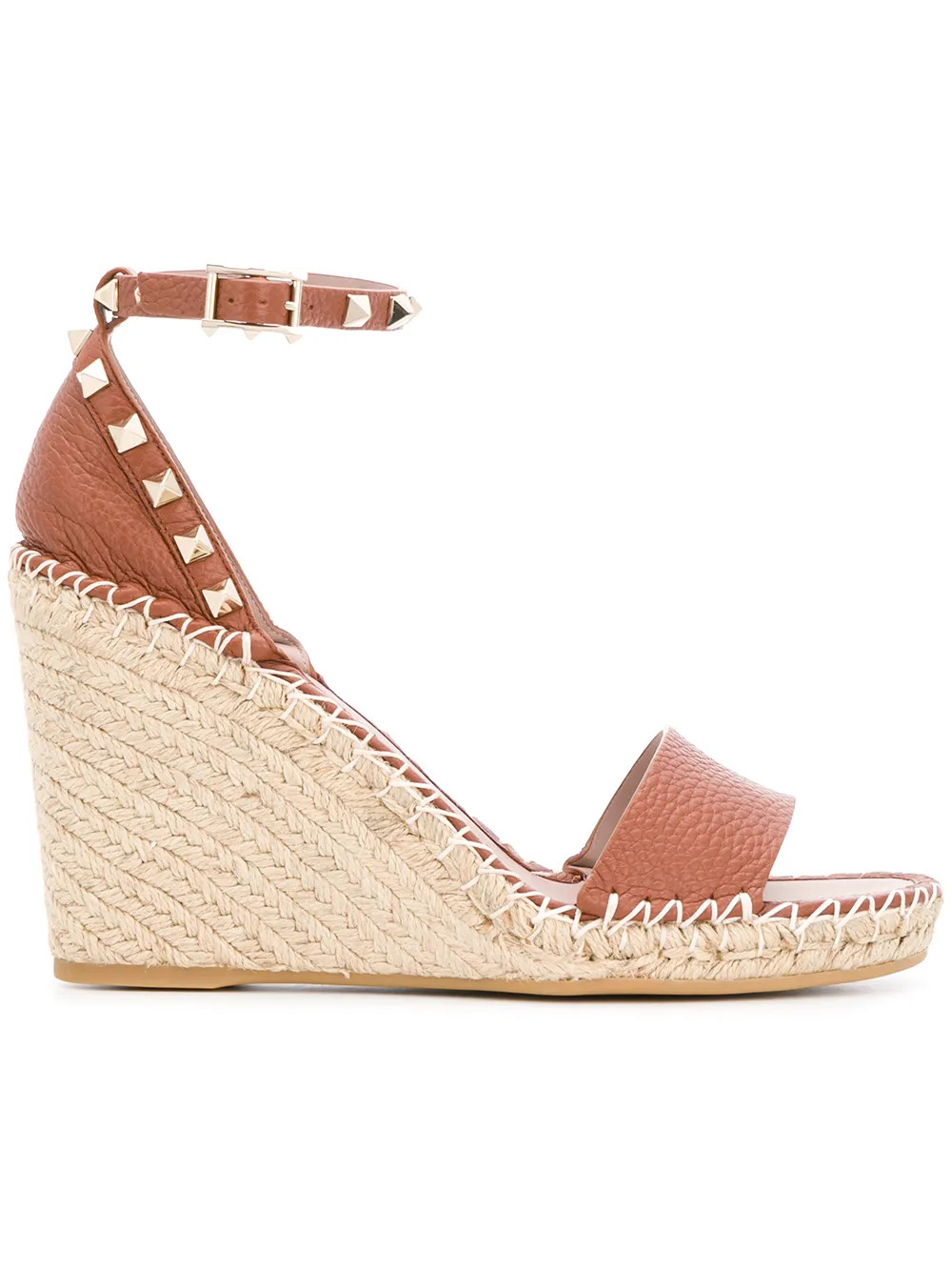 Valentino Garavani Rockstud Double Wedge Sandals - Farfetch | Farfetch Global