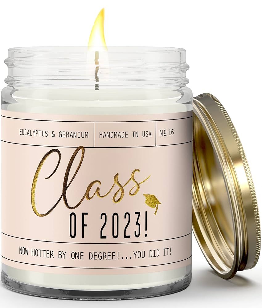 Graduation Gifts for Her "Class of 2023" Soy Candle, w/Eucalypus & Geranium I College Graduation ... | Amazon (US)