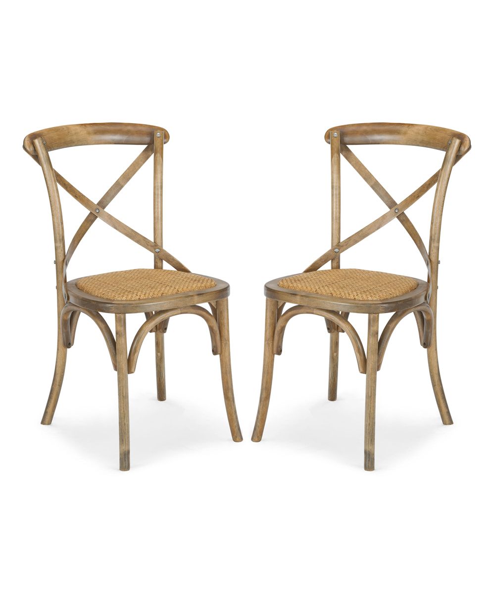 Poly & Bark Dining Chairs Spanish - Brown Cafton Cross-Back Side Chair - Set of Two | Zulily