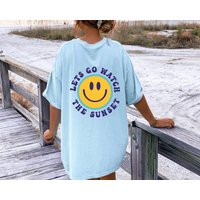 Let's Go Watch The Sunset T-Shirt, Beach Pullover, Cute Summer Shirt, Minimalist Tee, Beachwear, Tre | Etsy (US)