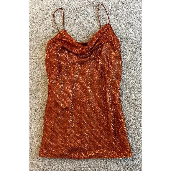 ASOS Orange Sequin Mini Dress | Poshmark