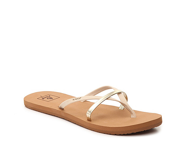 Reef Bliss Wild Flip Flop - Women's - Gold Metallic/Nude | DSW