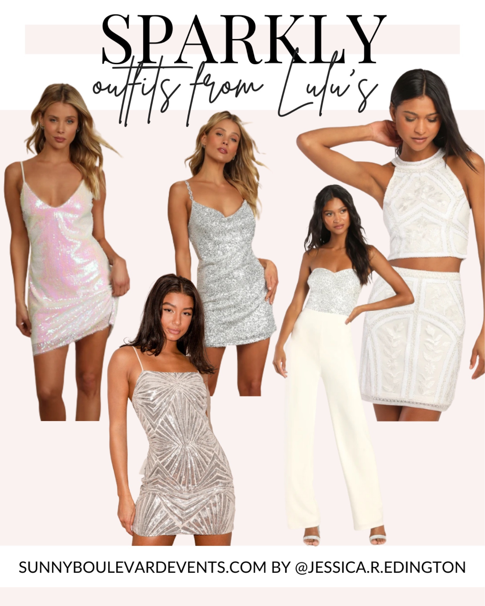 Looking for sparkly dresses for a bachelorette party? Check out these fun and unique metallic dresses from Lulu's that are perfect for a bachelorette party or bach party. 

Sequin bachelorette party dress for Nashville, Scottsdale, Miami, Palm Springs bach parties. Perfect for various bachelorette party themes, such as Last Disco, 70s bachelorette, groovy bachelorette, Disco Cowgirl, Cowgirl Theme, New Year's Eve theme, retro and groovy dazed and engaged bachelorette. This image includes going out dresses, party dresses, cocktail dresses, holiday dresses, rhinestone dresses, sparkly dress, girly outfits, unique and affordable jumpsuits and more. #bachelorette #bacheloretteparty #partydress #sparklydress #rhinestonedress #nyedress #newyearsdress 

#LTKstyletip #LTKunder50 #LTKunder100