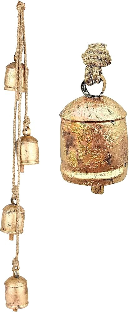 Vivanta Giant Cow Bells Set Rustic Vintage Lucky Harmony Cow Bells On Rope, 4 Inch 4 Bells Cluste... | Amazon (US)