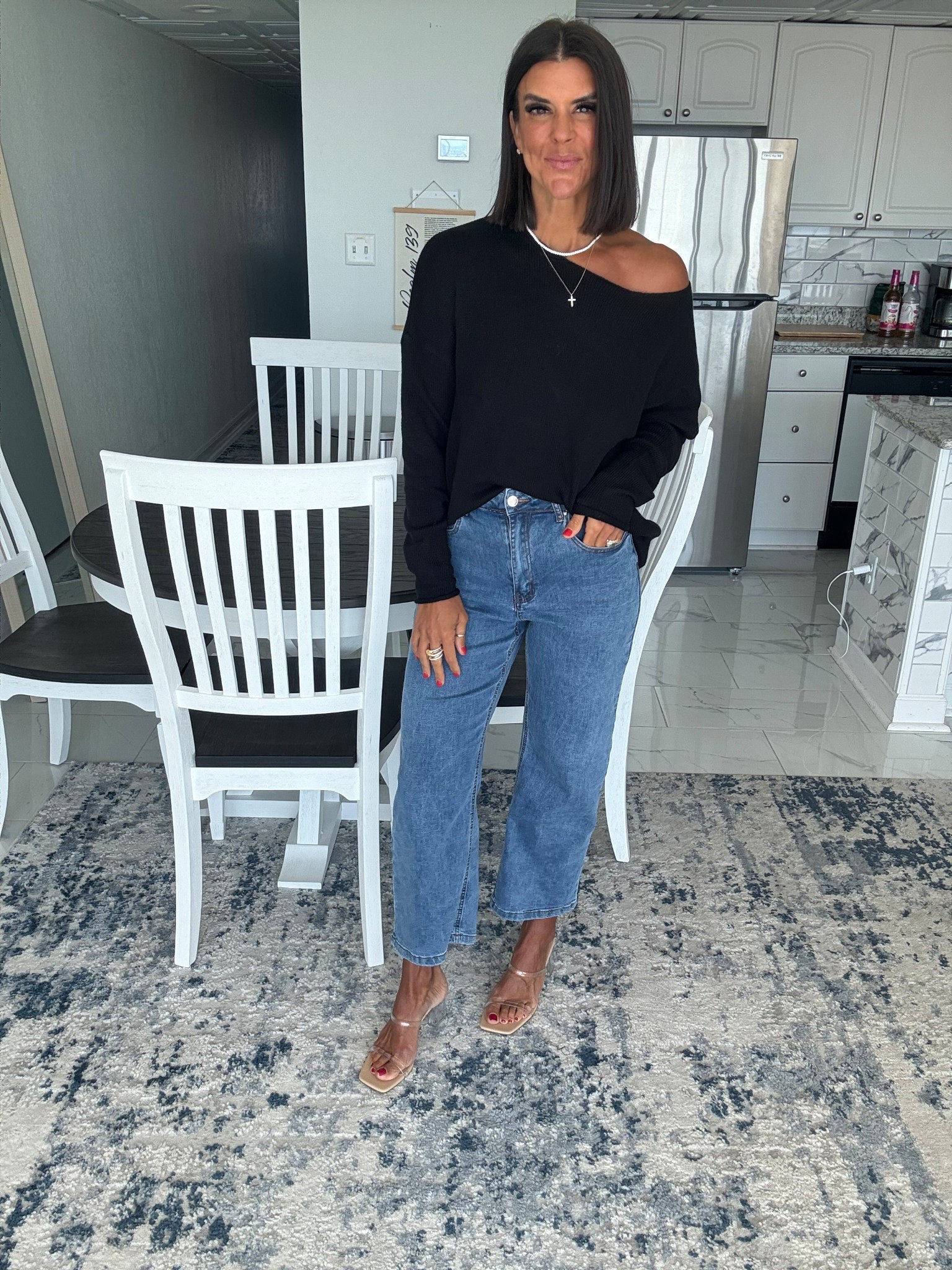 Size small in sweater size 2 in jeans sandals tts

#LTKSeasonal #LTKFindsUnder100