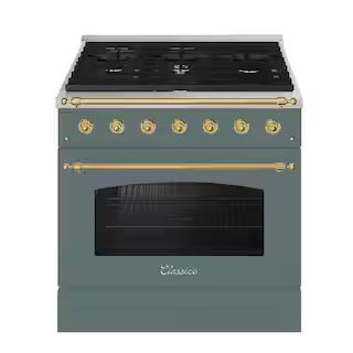 Hallman Classico 36&quot; 5.2 cu. ft. 6-Burners Freestanding All Gas Range with Gas Stove and Gas... | The Home Depot
