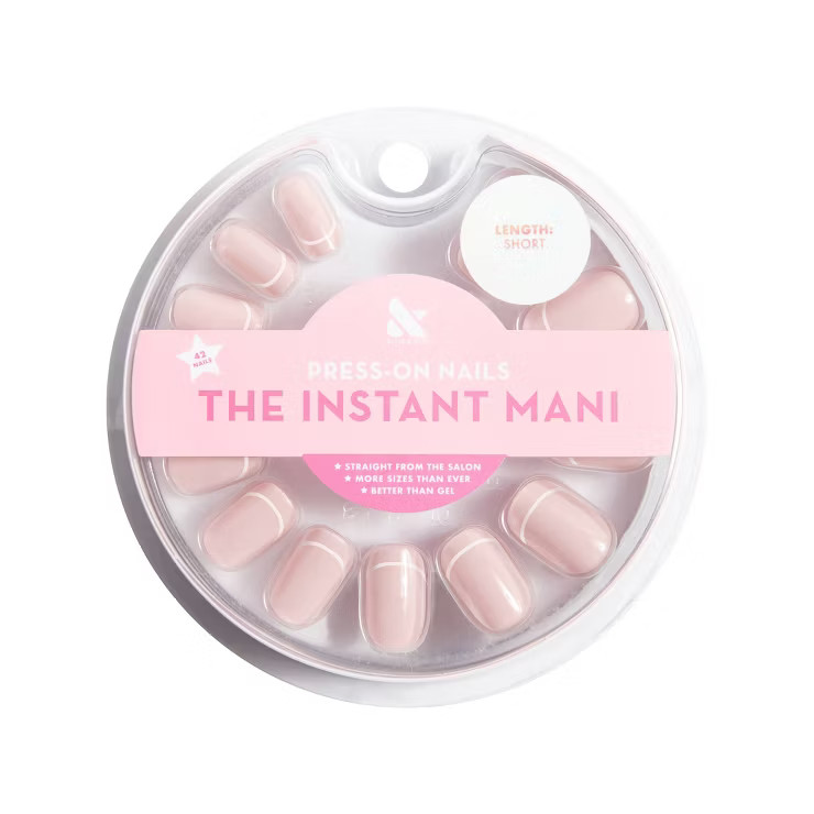 Olive & June Press-On Fake Nails - Short Squoval Outlined French - 42ct | Target