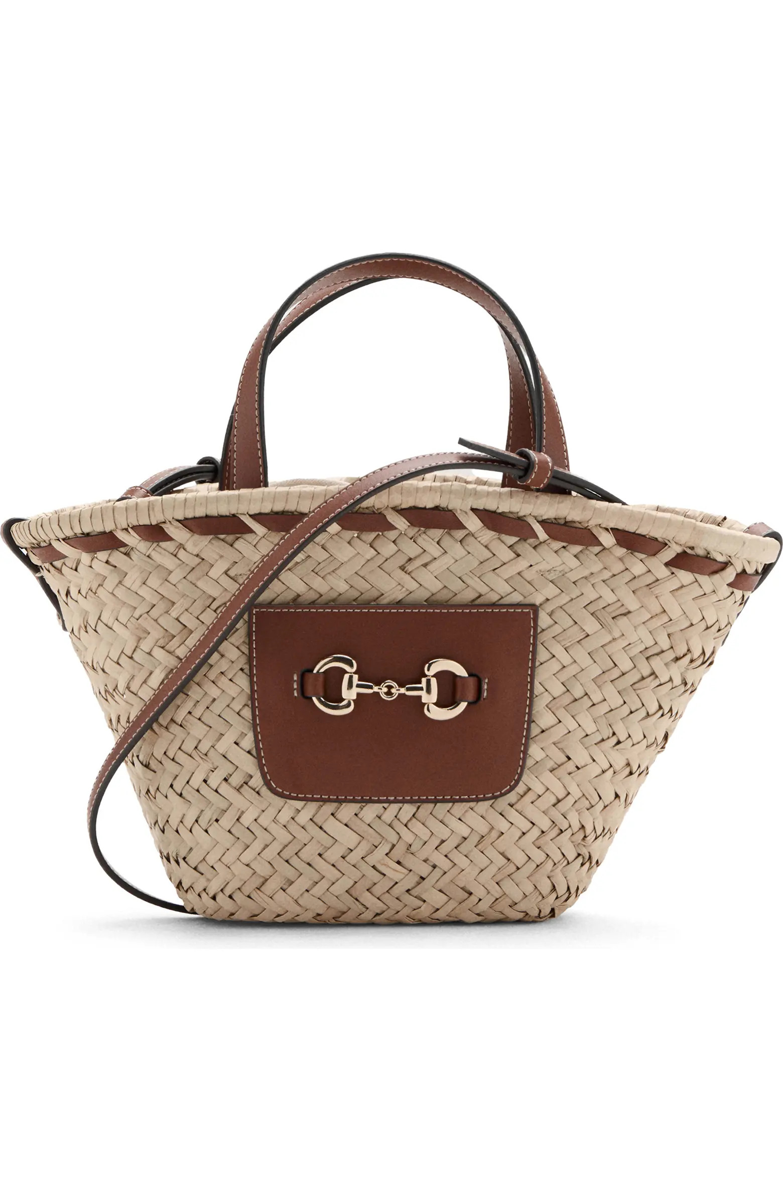 MANGO Small Natural Fiber Top Handle Bag | Nordstrom | Nordstrom