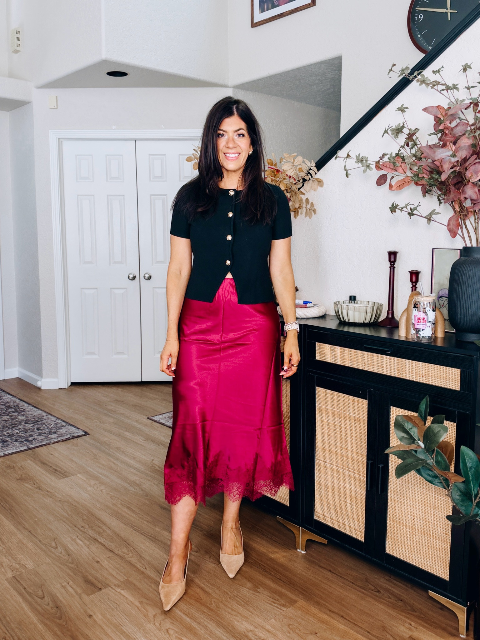 Workwear under $50
Medoum cardigan and large skirt