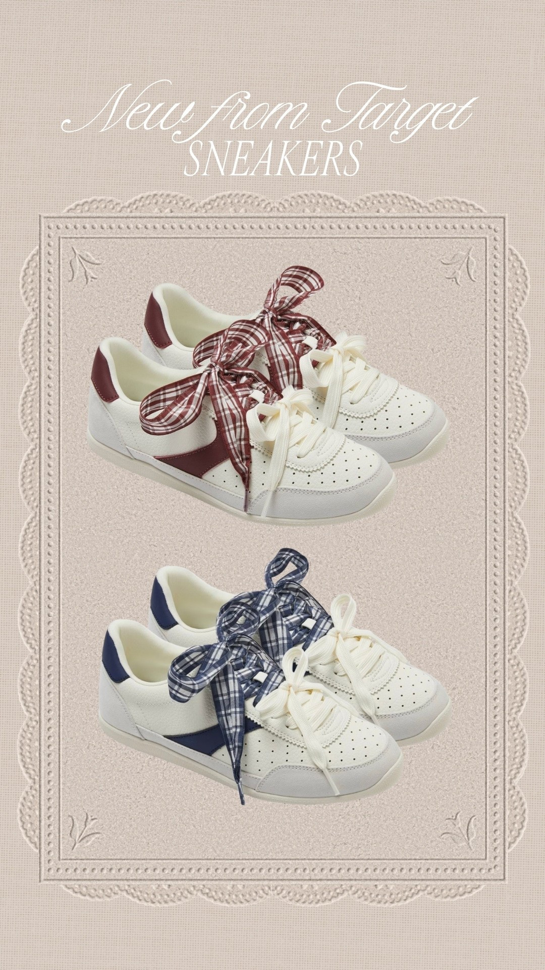 New at Target 🤎 the CUTEST plaid ribbon bow sneakers to transition to fall! Comes in 5 colors 👟 

#sneakers #target #targetfind #targetfashion #fallshoes #targetpartner @Target

#LTKSeasonal #LTKootd