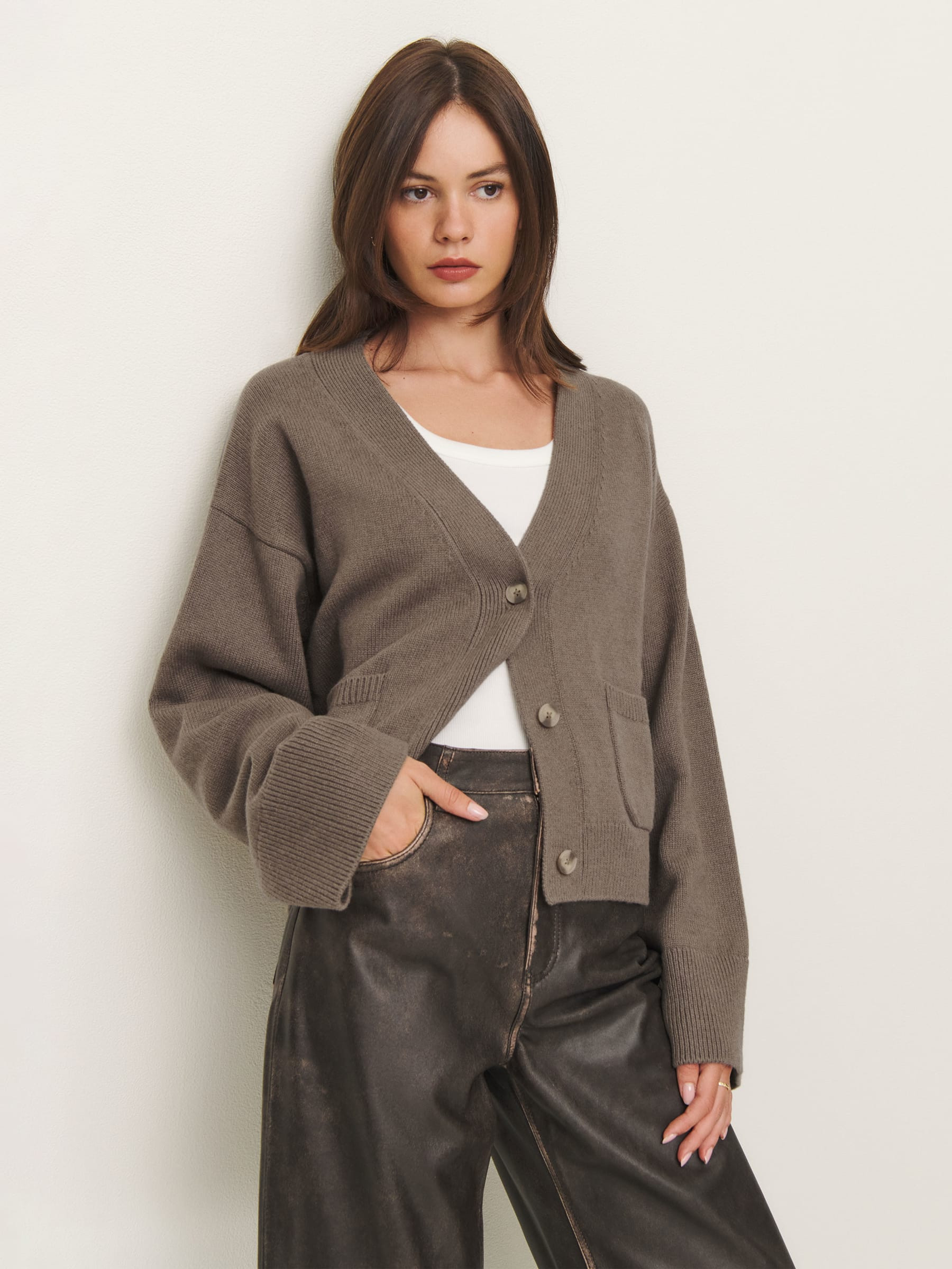 Hayes Cashmere Blend Cardigan | Reformation (Global)