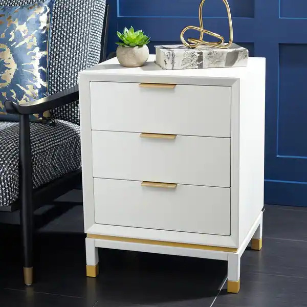 SAFAVIEH Baskin 3-Drawer Nightstand Accent Table | Bed Bath & Beyond