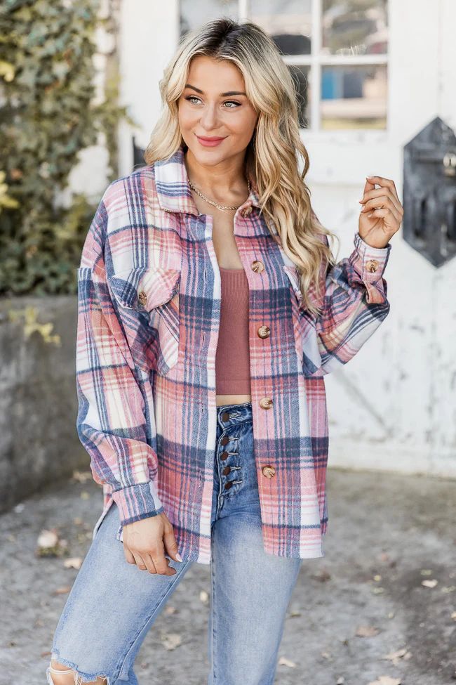 Good Guess Pink Multi Oversized Plaid Shacket FINAL SALE | Pink Lily