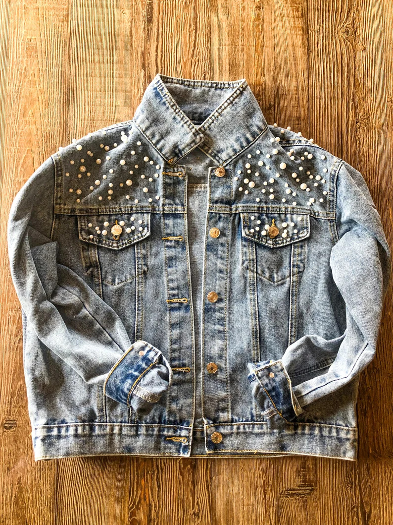 Pearl Beaded Buffalo Jean Jacket | Etsy (US)