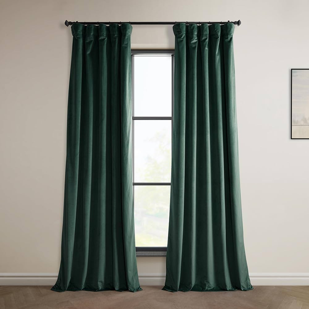HPD Half Price Drapes Heritage Plush Velvet Curtains 96 Inches Long Room Darkening Curtains for B... | Amazon (US)