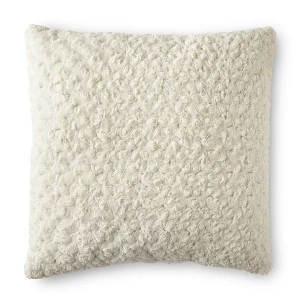 Better Homes & Gardens Rosette Plush Decorative Square Throw Pillow, 22", Ivory, Single Pillow - ... | Walmart (US)