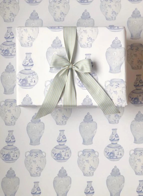 Watercolor Ginger Jar Wrapping Paper Watercolor Chinoiserie | Etsy | Etsy (US)