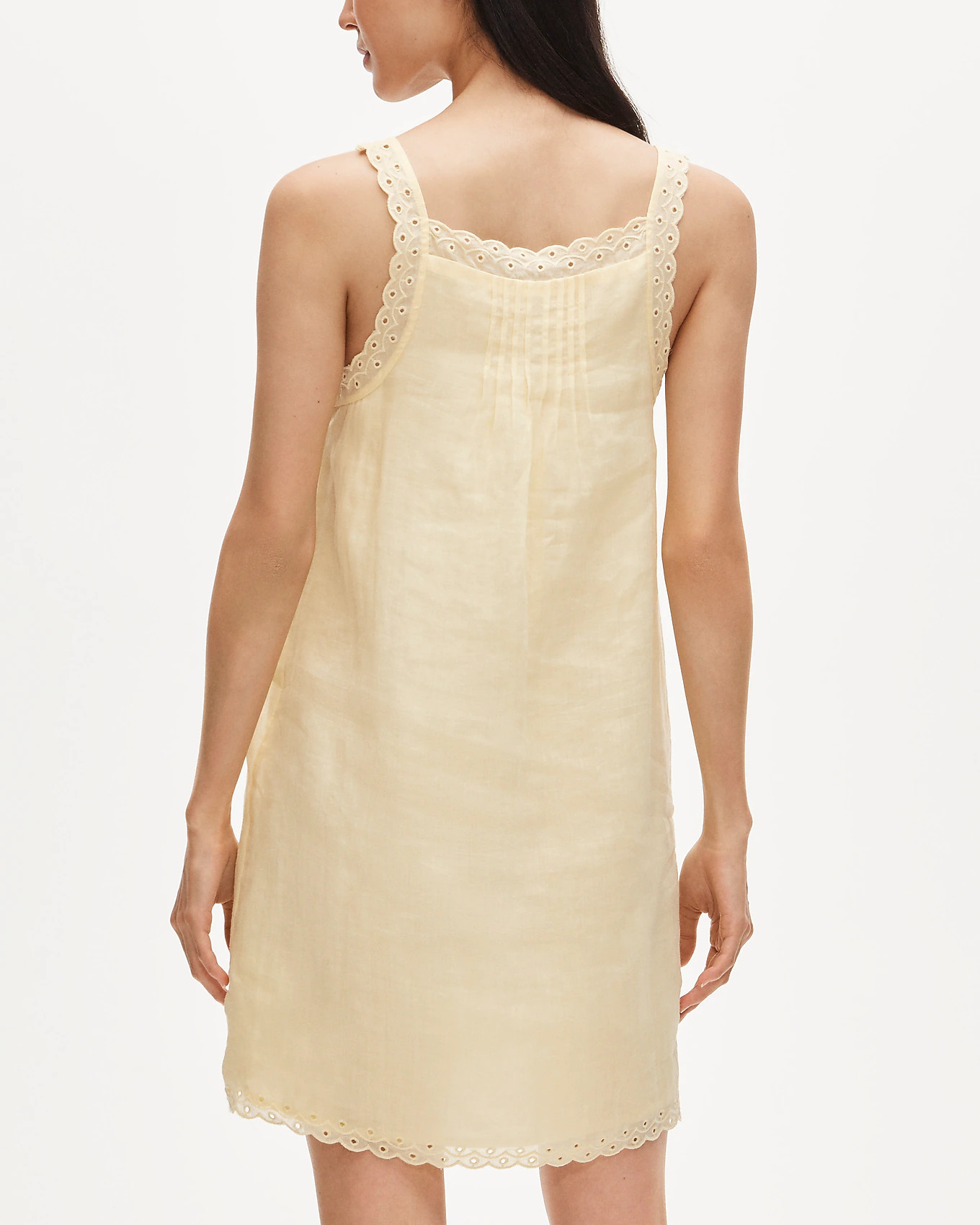 Scallop-trim mini dress in ramie | J. Crew US
