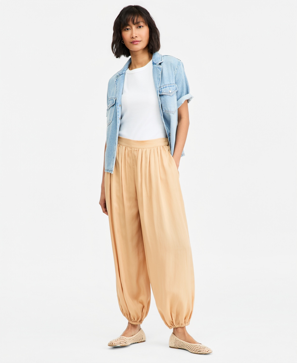 On 34th Women's Pull-On Balloon Pants, Macy's Exclusive - Warm Sesame | Macy's