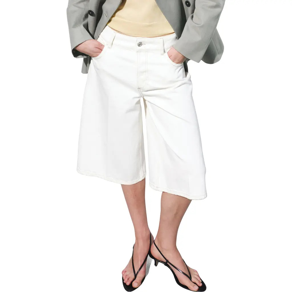 MANGO Denim Bermuda Shorts in Off White at Nordstrom, Size 0 | Nordstrom