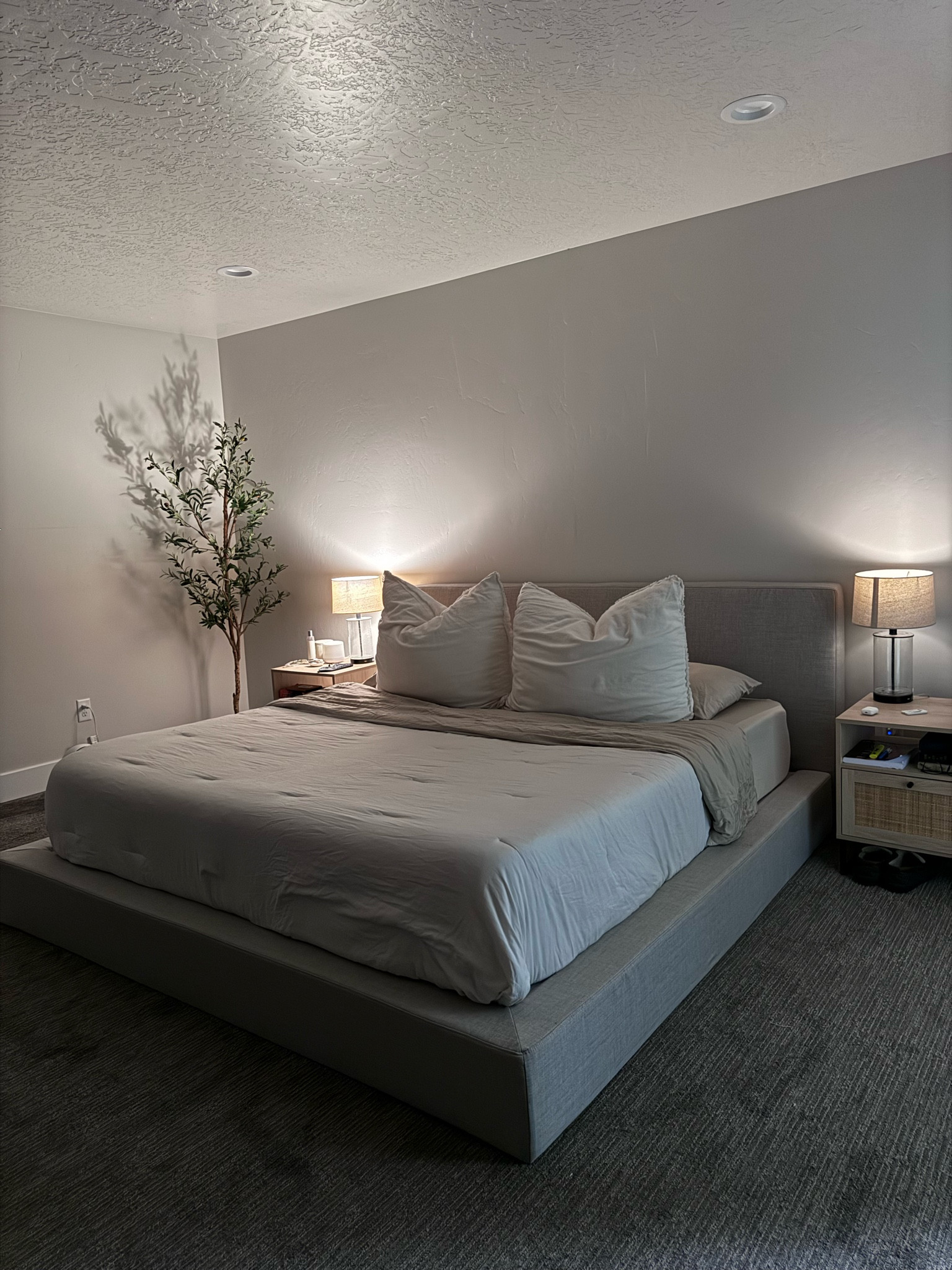 Bedroom details ☁️🧖🏼‍♀️
linked everything I can find
Bed is from soft frames bed and lamps are from home goods 


#LTKHome