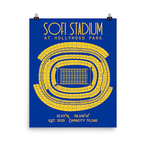 Los Angeles Rams SoFi Stadium at Hollywood Park Poster Print | Etsy (US)