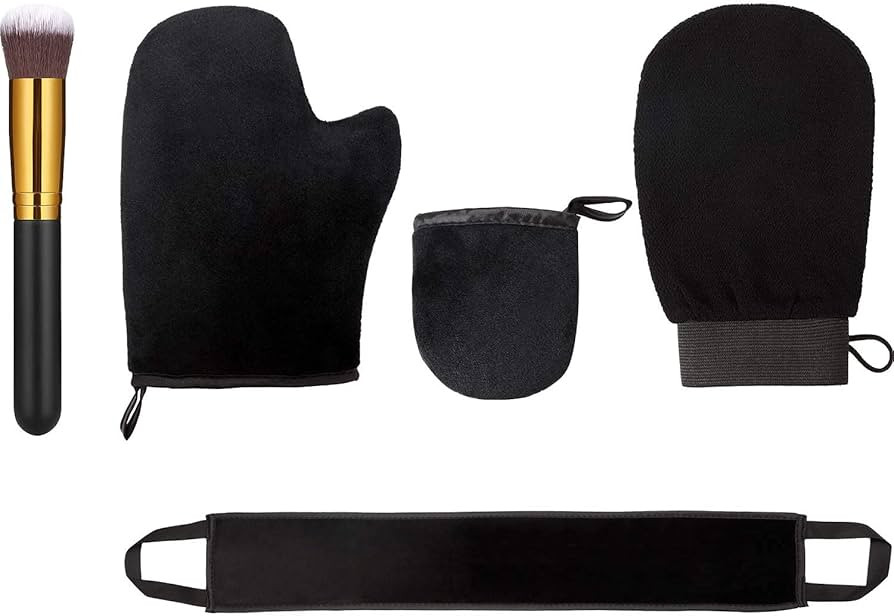 5 Pieces Self Tanning Mitt Applicator Kit, Includes Exfoliating Glove, Tanning Mitt, Mini Face Mi... | Amazon (US)