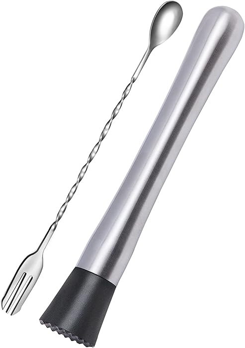 Ortarco 10 Inch Stainless Steel Muddler for Cocktail and 10 Inch Mixing Bar Spoon, 2 Pices Home B... | Amazon (US)