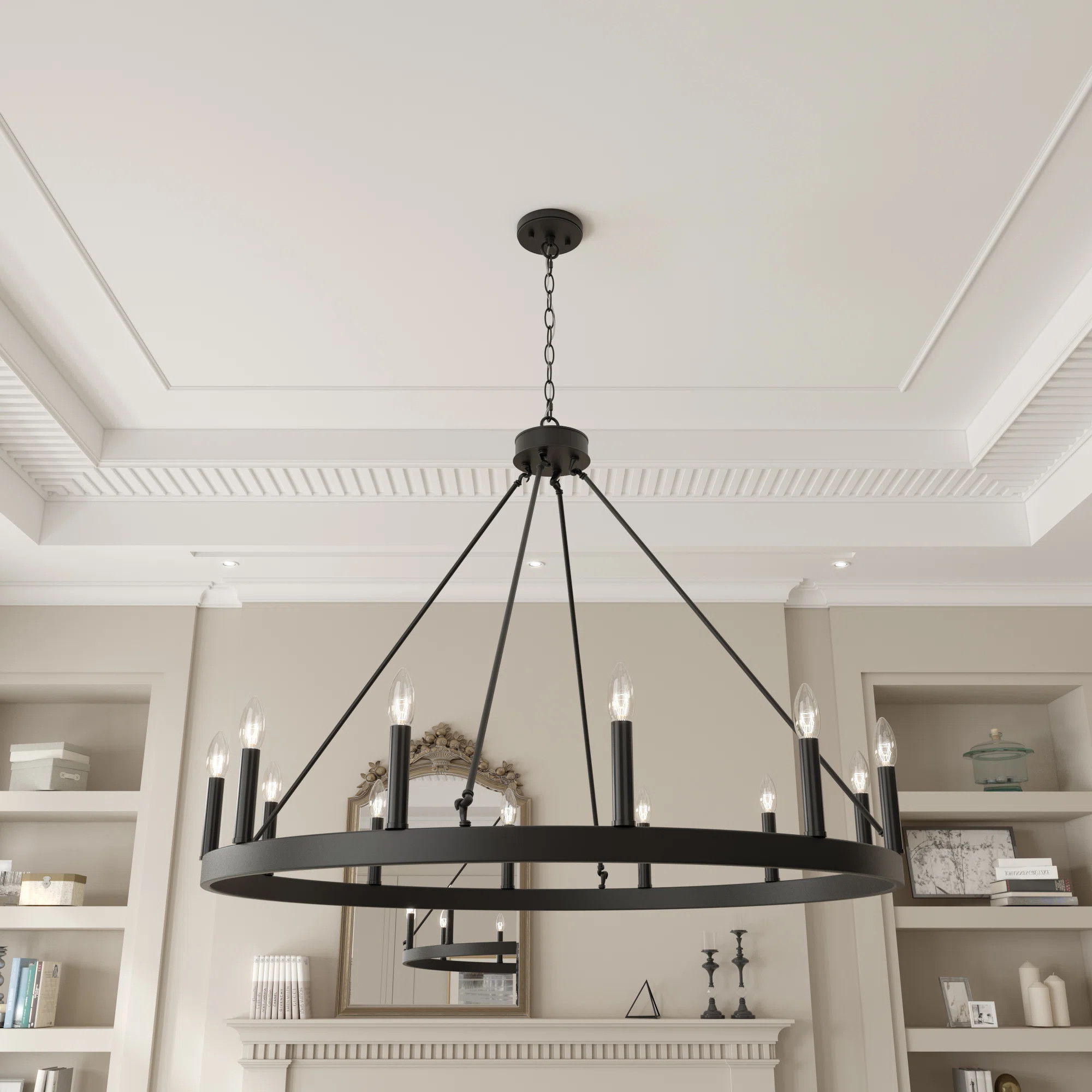 Madalyn 12 - Light Candle Style Wagon Wheel Chandelier | Wayfair North America