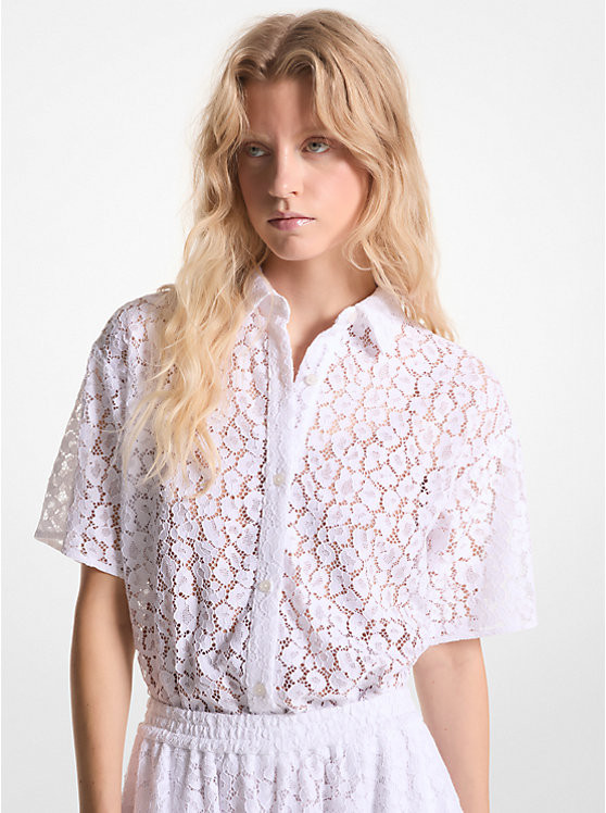 Leopard Corded Lace Shirt | Michael Kors US