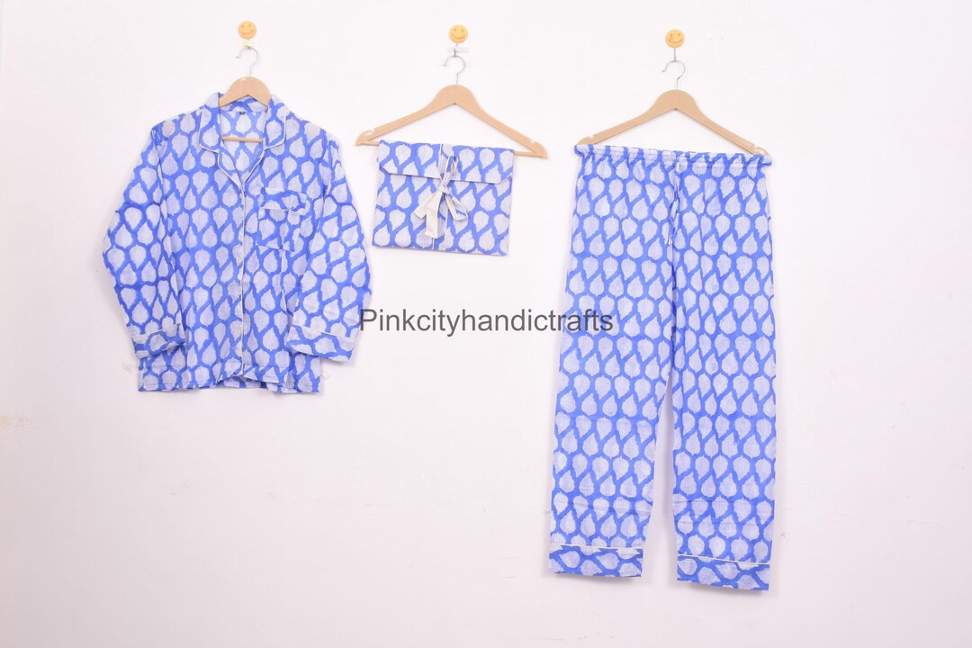 Hand Block Print Cotton Pajama Set: Indian Women's PJs | Etsy (US)