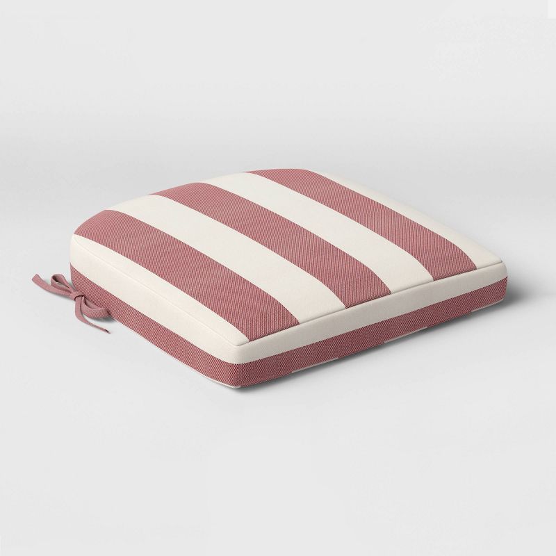 Cabana Stripe Outdoor Rounded Seat Cushion DuraSeason Fabric™ Red - Threshold™ | Target