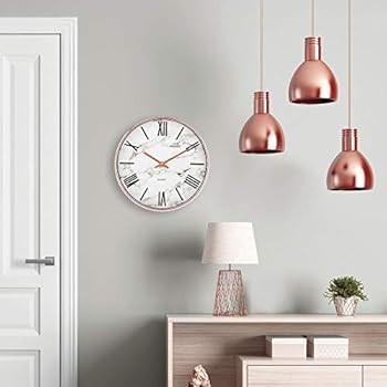 mDesign Modern Stylish Wall Clock for The Office, Bedroom, Kitchen, Bathroom, 11.5 Inch Diameter ... | Amazon (US)