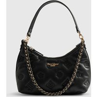 River Island Womens Black Monogram Quilted Shoulder Bag | River Island UK & IE