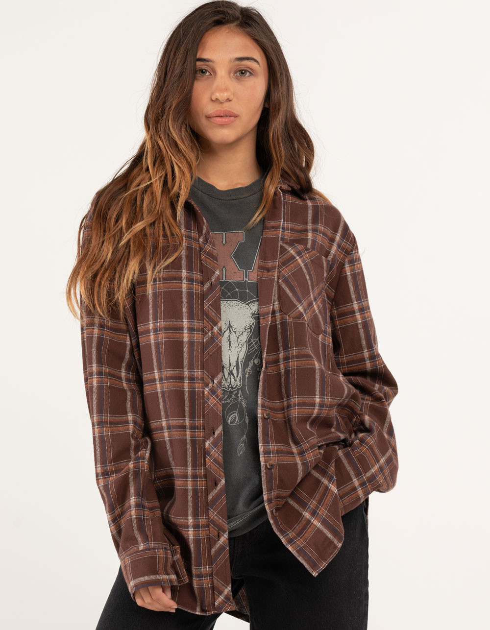 LIFE Womens Flannel  - BROWN COMBO | Tillys | Tillys