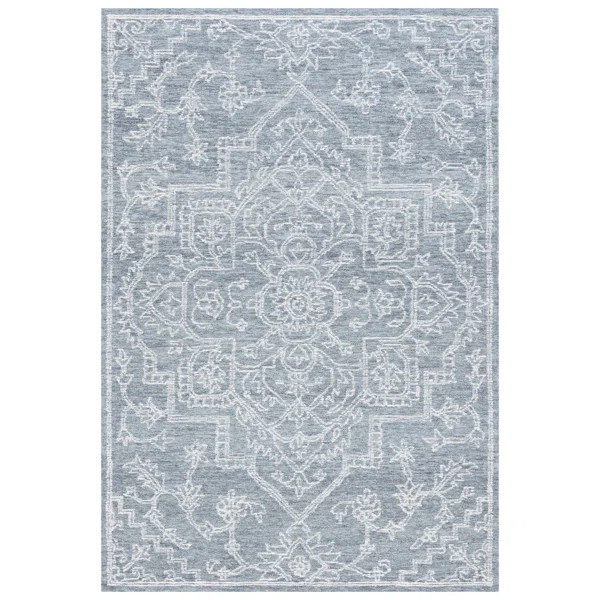 Frachia Oriental Hand Tufted Wool/Cotton Area Rug in Blue | Wayfair Professional
