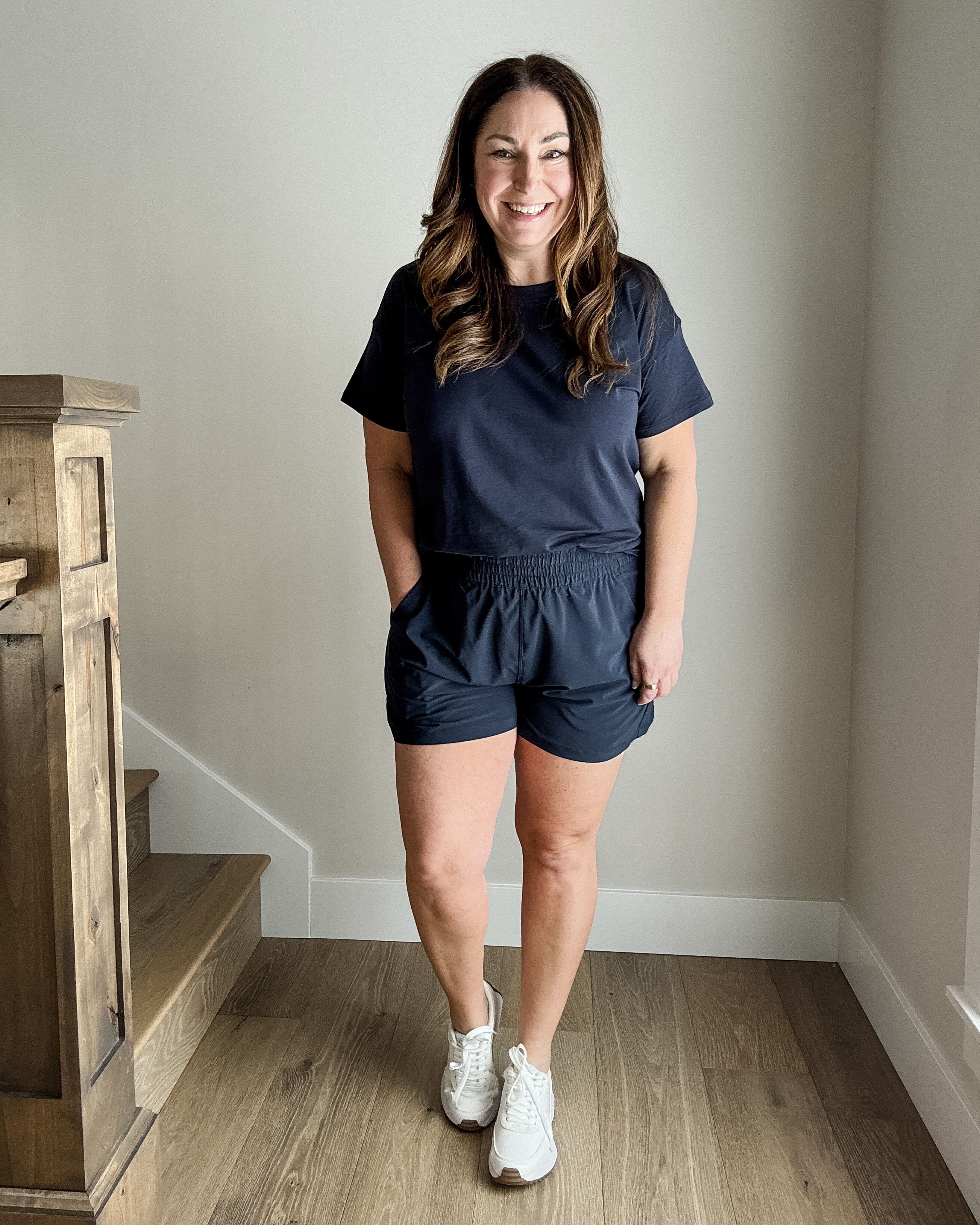 Amazon athletic outfit
- wearing large in tee
- wearing XL in shorts  

 #LTKSeasonal #LTKActive #LTKMidsize