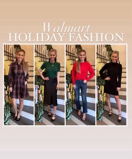 Sharing some more of my favorite @walmart Holiday Fashion! Wearing size XS in tops and dresses and size 2 in my fave jeans! #walmartpartner #walmartfashion @walmartfashion 

#LTKfindsunder50 #LTKHoliday #LTKover40