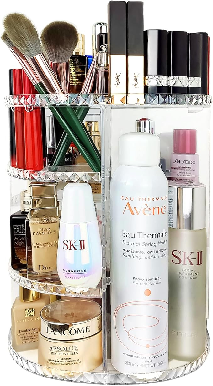 Moonlinks 360° Rotating Makeup Organizer Adjustable Acrylic Makeup Organizers and Storage Large ... | Amazon (US)