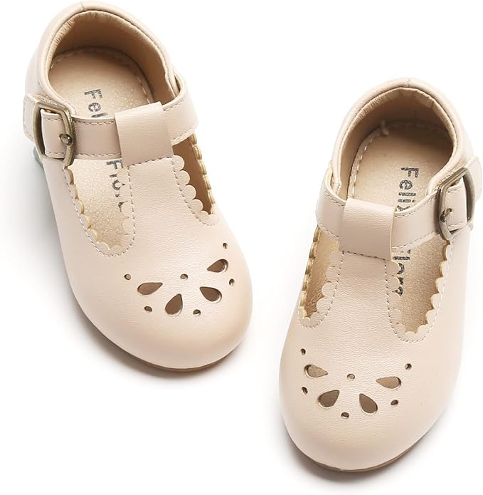 Felix & Flora Toddler Little Girl Flat Oxfords Dress Shoes - Mary Jane Princess for Girl Party Sc... | Amazon (US)
