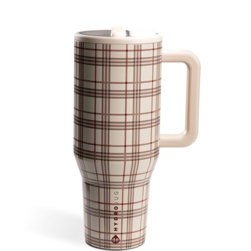 HydroJug Traveler - 32 oz Water Bottle with Handle & Flip Straw - Fits in Cup Holder, Leak Resistant Tumbler-Reusable Insulated Stainless Steel & Rubber Base - Gifts for Women & Men, Blair | Amazon (US)