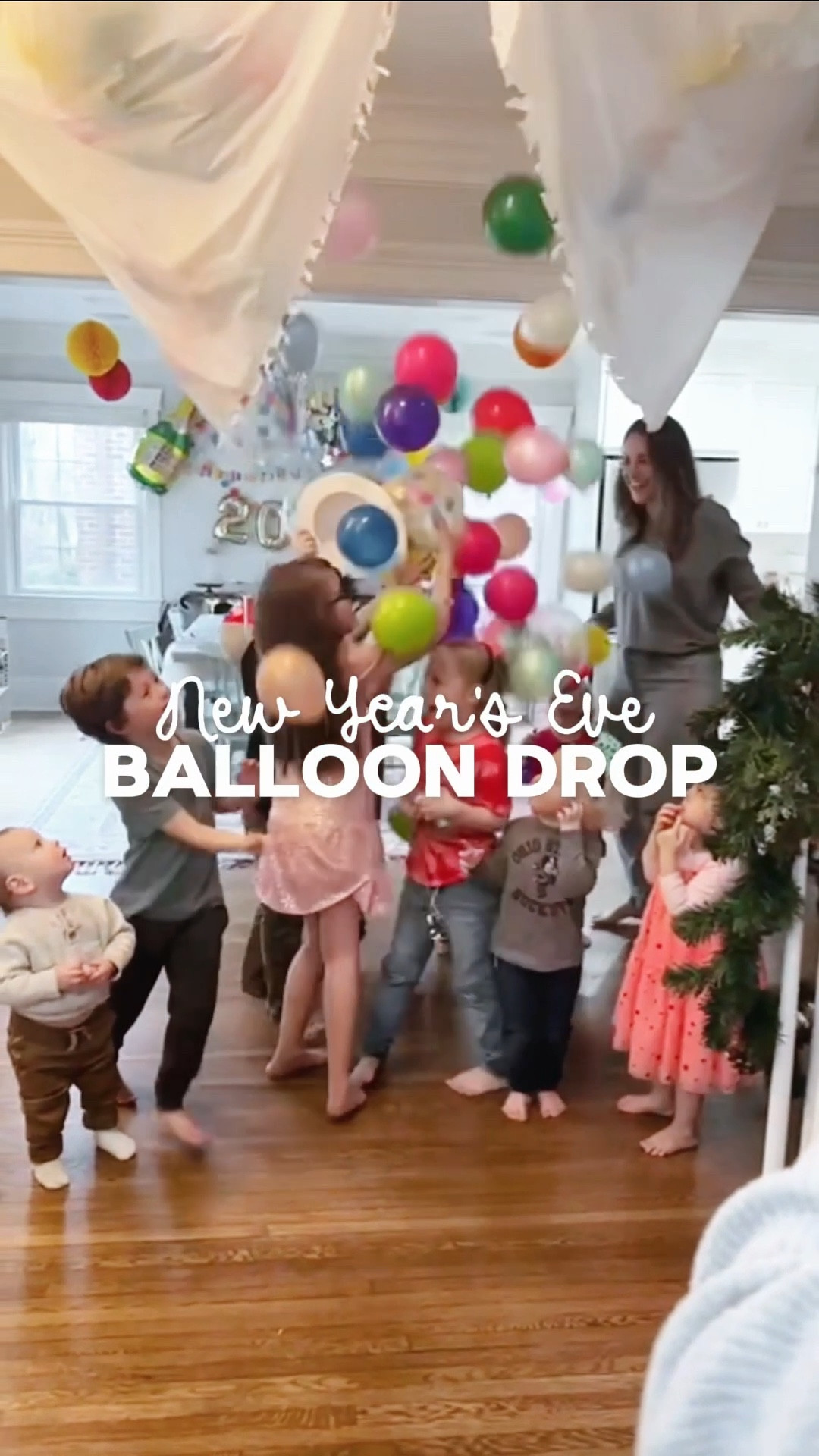 DIY Balloon Drop 🎈🎉 Save this fun idea to celebrate New Year’s Eve at home with kids! We do a countdown and balloon drop at our Noon Year’s Eve brunch with friends. It’s simple to set up and always such a fun way to make the day feel special and start the new year 🥳✨ 

#LTKHoliday #LTKmomlife #LTKKids
